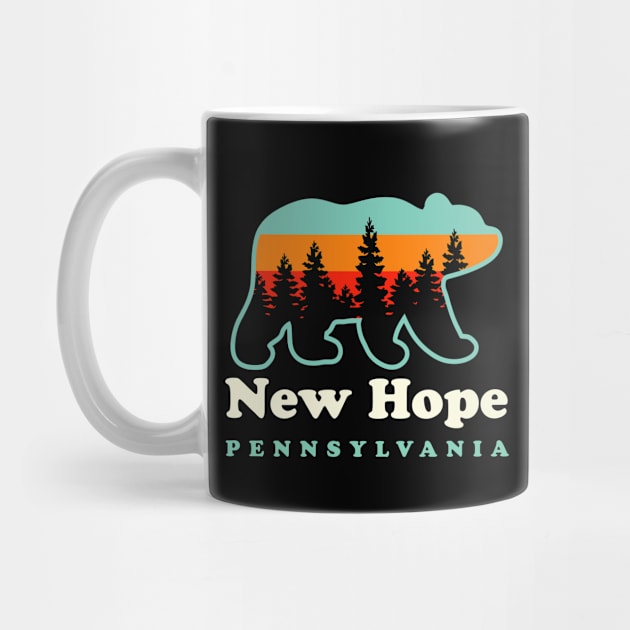 New Hope Pennsylvania Hiking Camping Bear by PodDesignShop